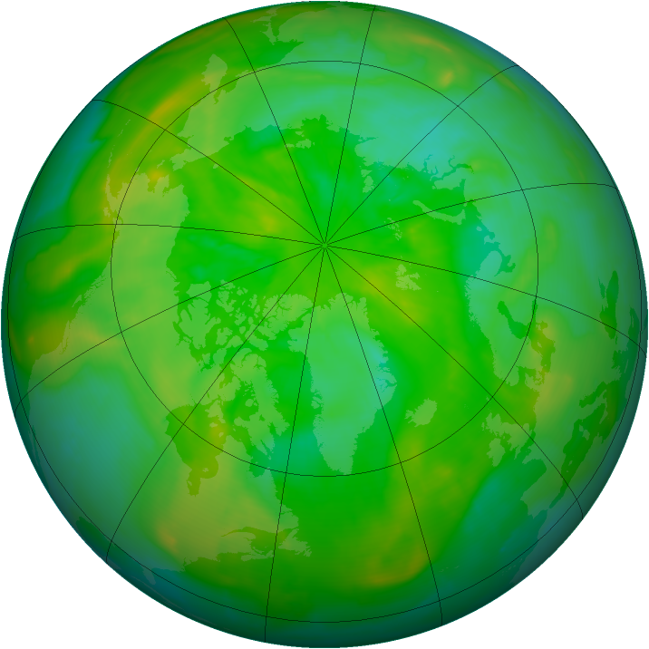 Arctic ozone map for 25 June 2012